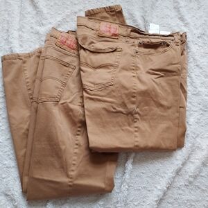 Levi's (2 Pair) 541 Athletic Taper Mustard Brown Jeans 36x32 Normcore Flex